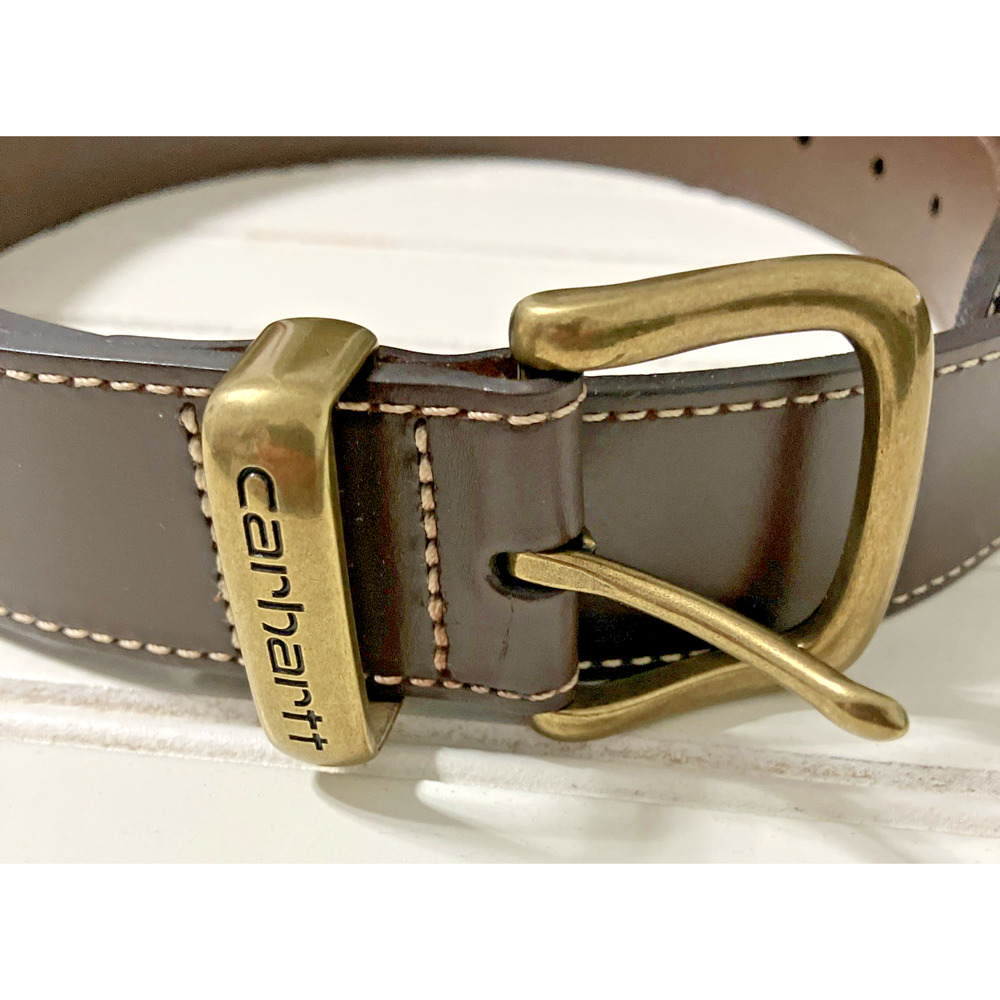 Carhartt Men's Leather Brown with Top Stitching Belt Size 44